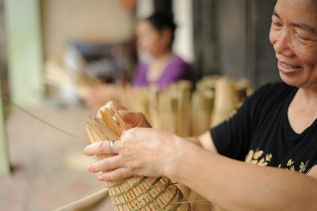 Handmade Color & Size Variation in Rattan Lamps