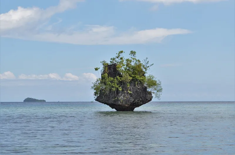 Islands and clear water in Raja Ampat Papua