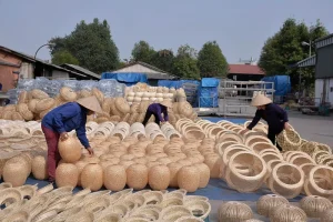 Bamboo and rattan factory production floor