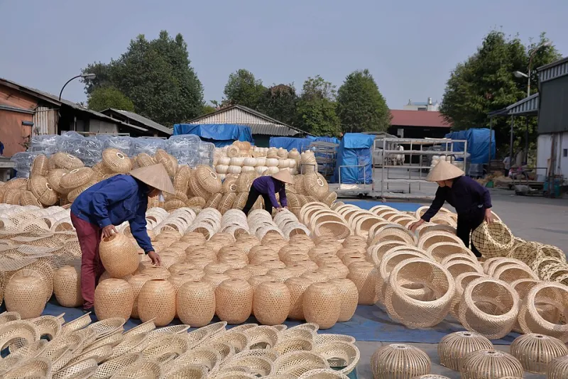 Bamboo and rattan factory production floor