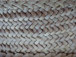 Wicker weave detail on outdoor furniture
